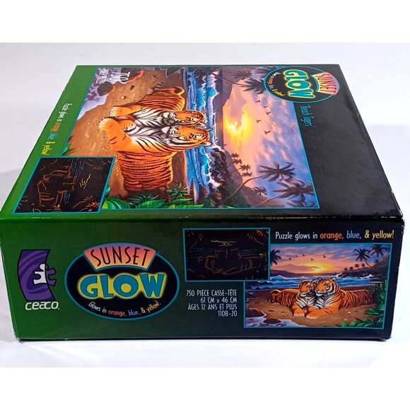 Sunset Glow "Beach Tigers" 750 Piece Jigsaw Puzzle Rare Vintage 2005 Ceaco New! - Picture 7 of 14